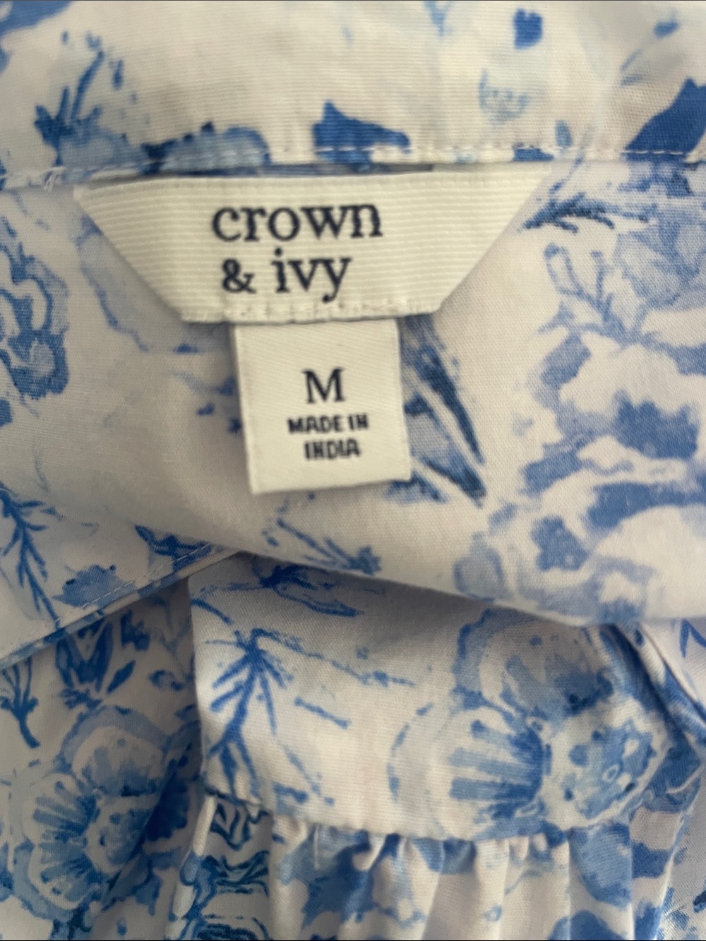 Crown & Ivy Blue Floral Tiered Women’s Dress - Picture 6 of 6
